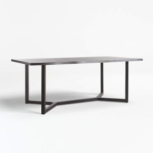 Rectangular Metal And Stone Table