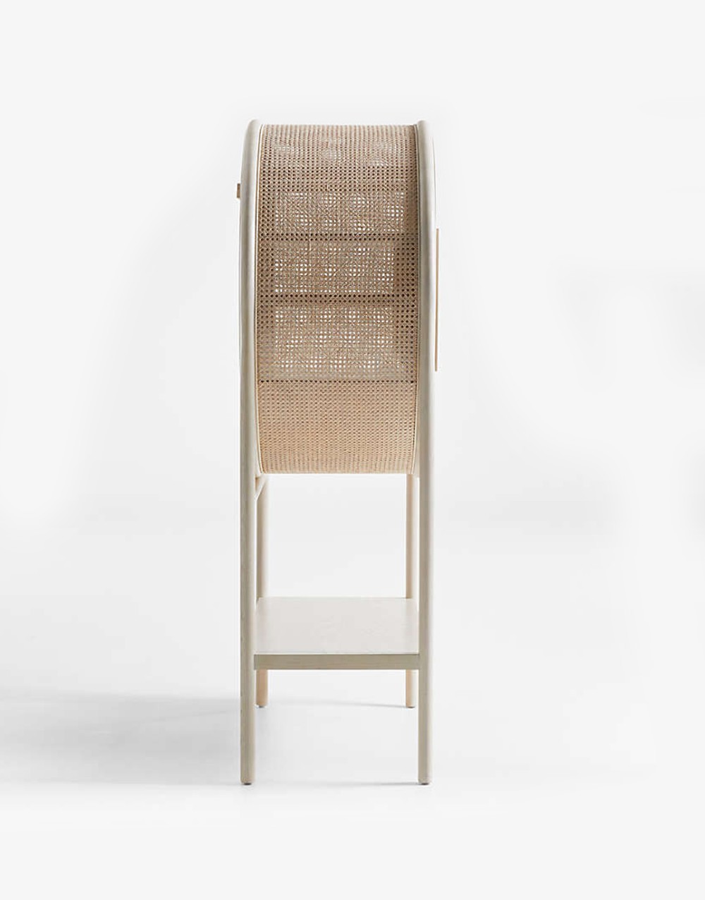 Whitewash Cane Bar Cabinet